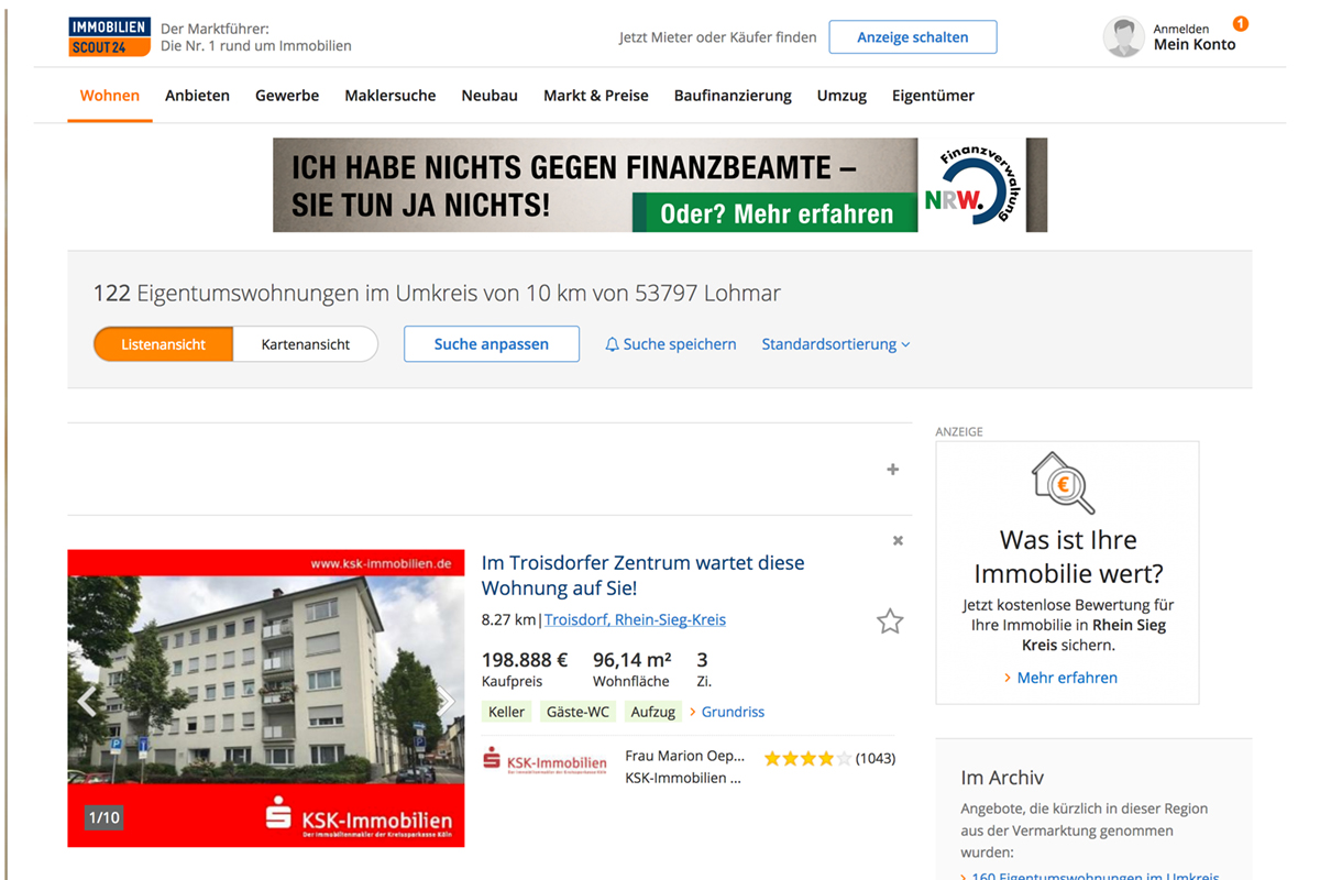 Ministerium der Finanzen NRW – Online-Massnahmen