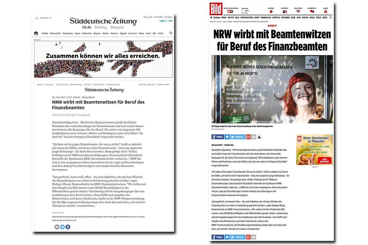 Ministerium der Finanzen NRW – Pressestimmen