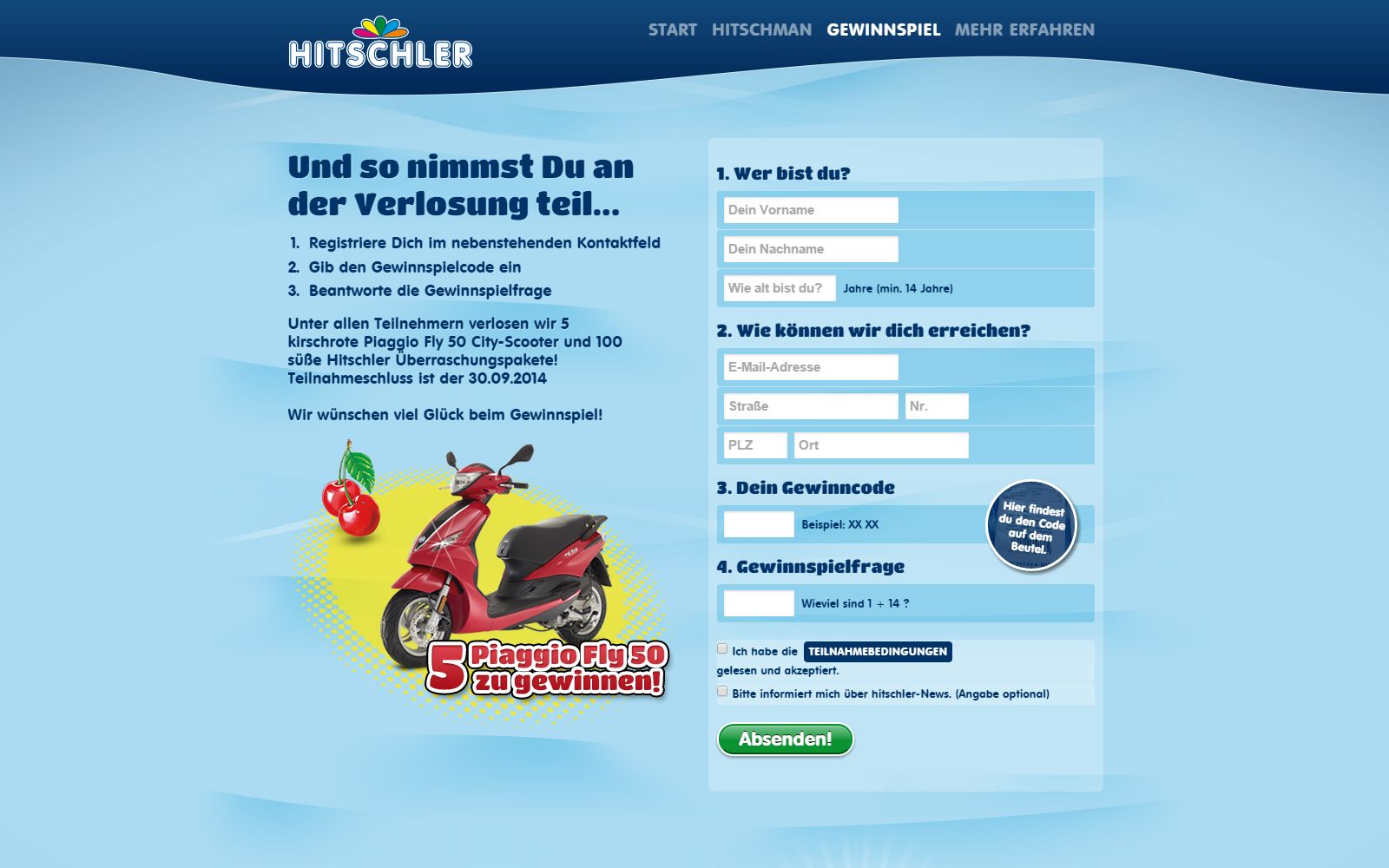 Hitschler – Microsite Hitschies Gewinnspiel