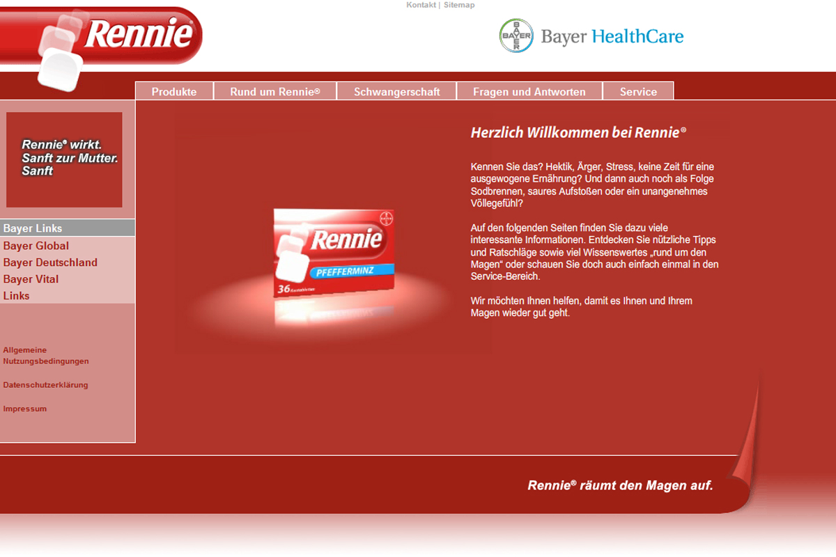 Bayer HealthCare – Rennie Website