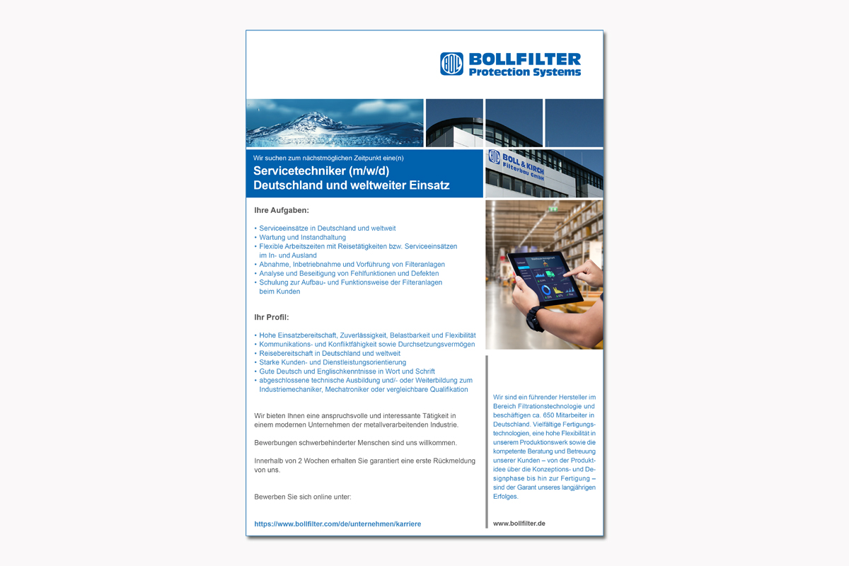 BOLL & KIRCH Filterbau GmbH – Stellenanzeigen