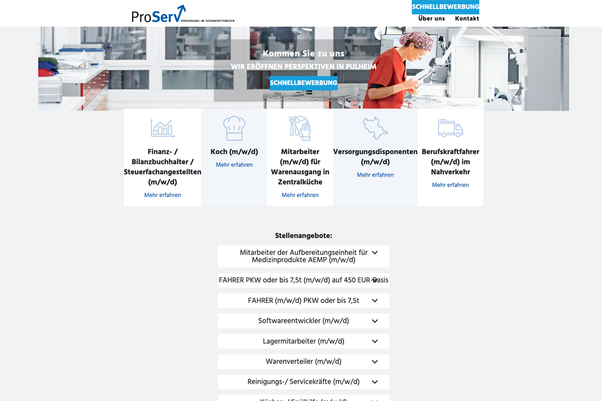 ProServ Management GmbH – Recruiting-Microsite