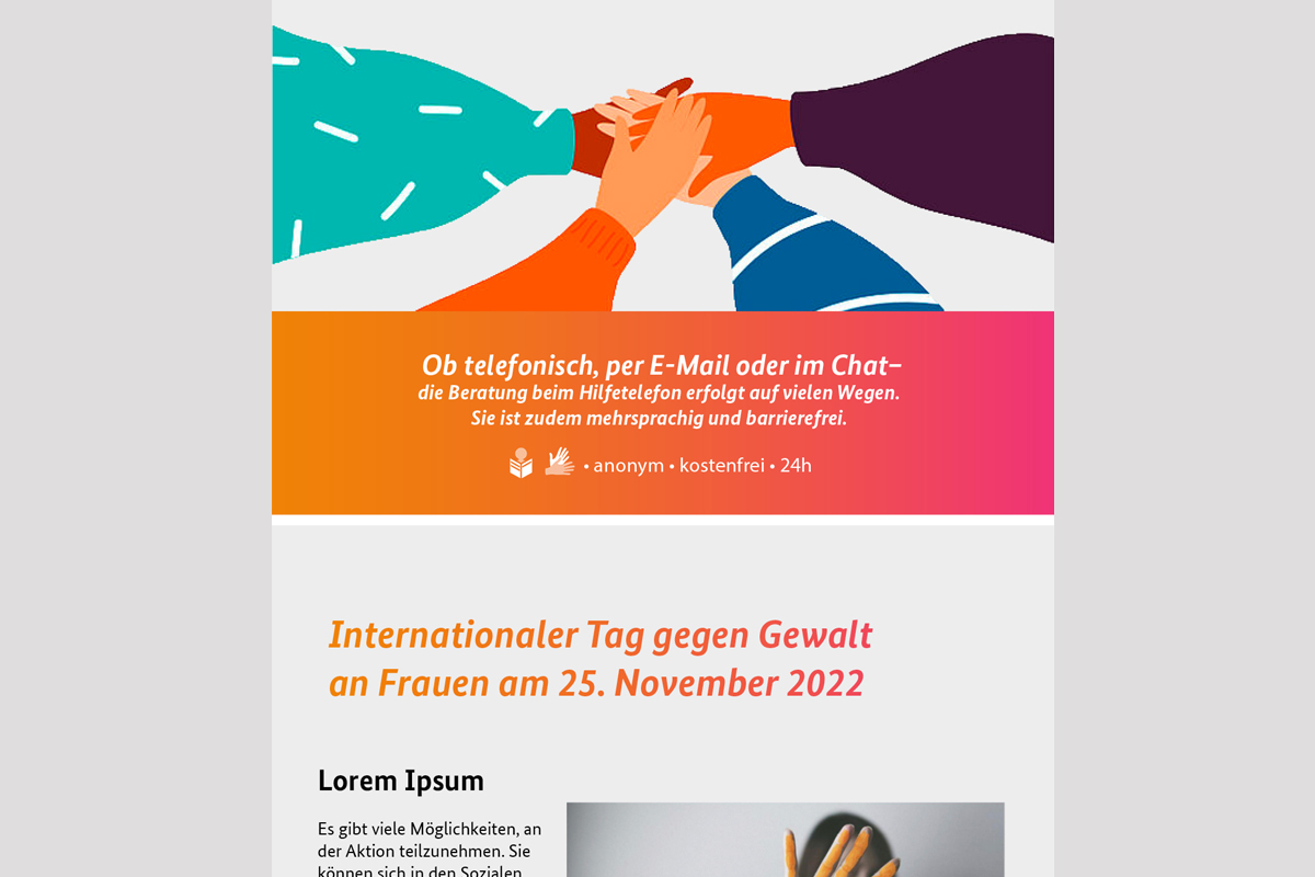 Hilfetelefon – Newsletter – Pitch