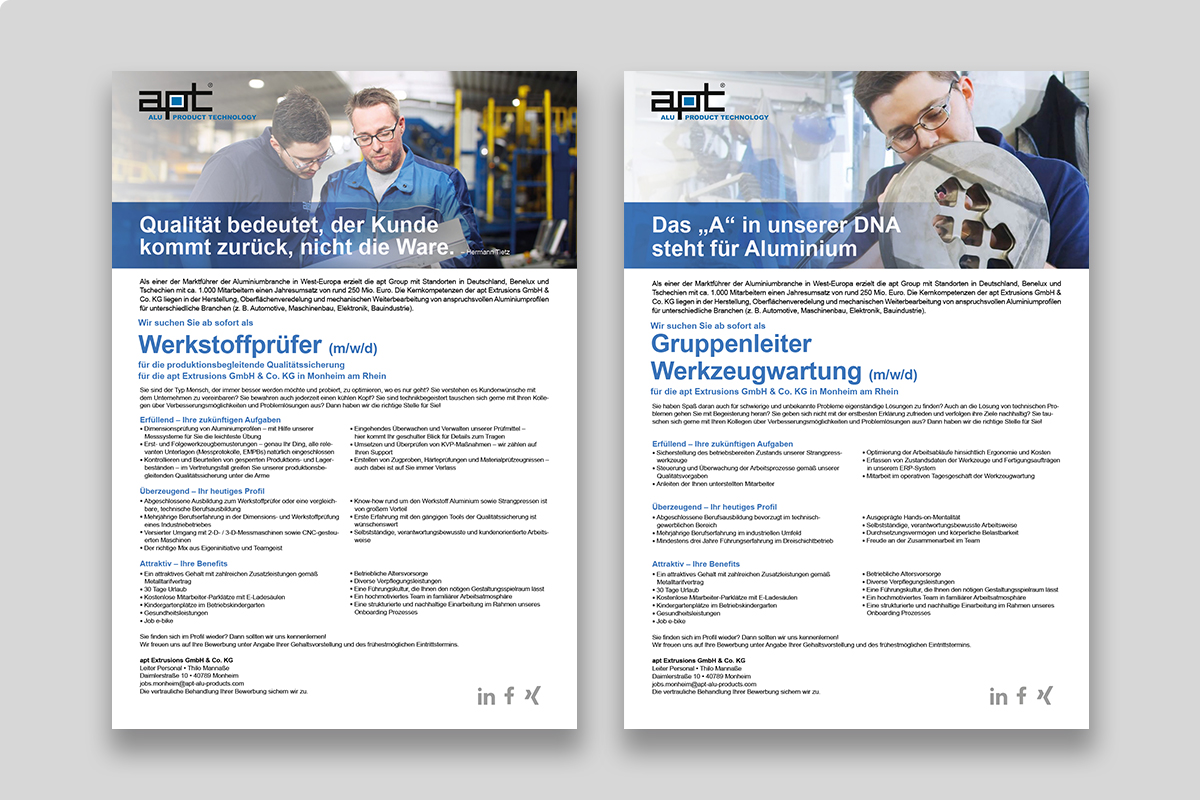 apt Holding GmbH – Recruitierung – Stellenanzeigen