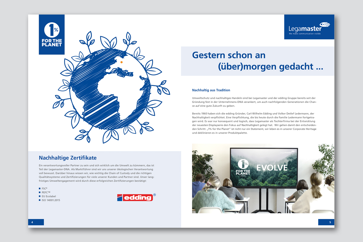 Legamaster GmbH – Broschüre Nachhaltigkeit